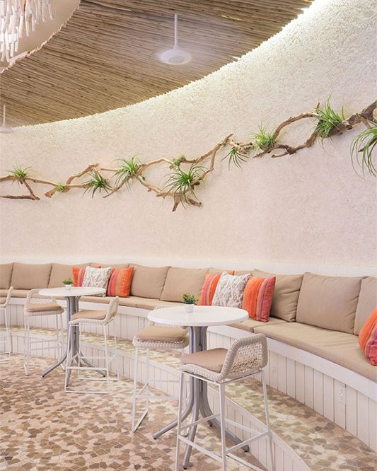 Curved seating in The Rope Bar